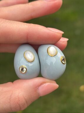 Lizzie Fortunato Mini Arp Earrings in Studded Mist